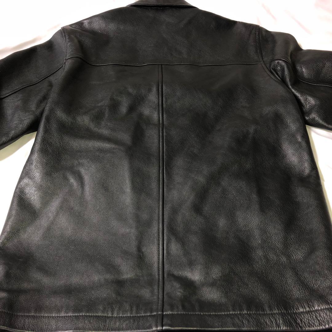 【美品】OLD GAP レザー ジャケット カーコート 黒 S シングル 90s