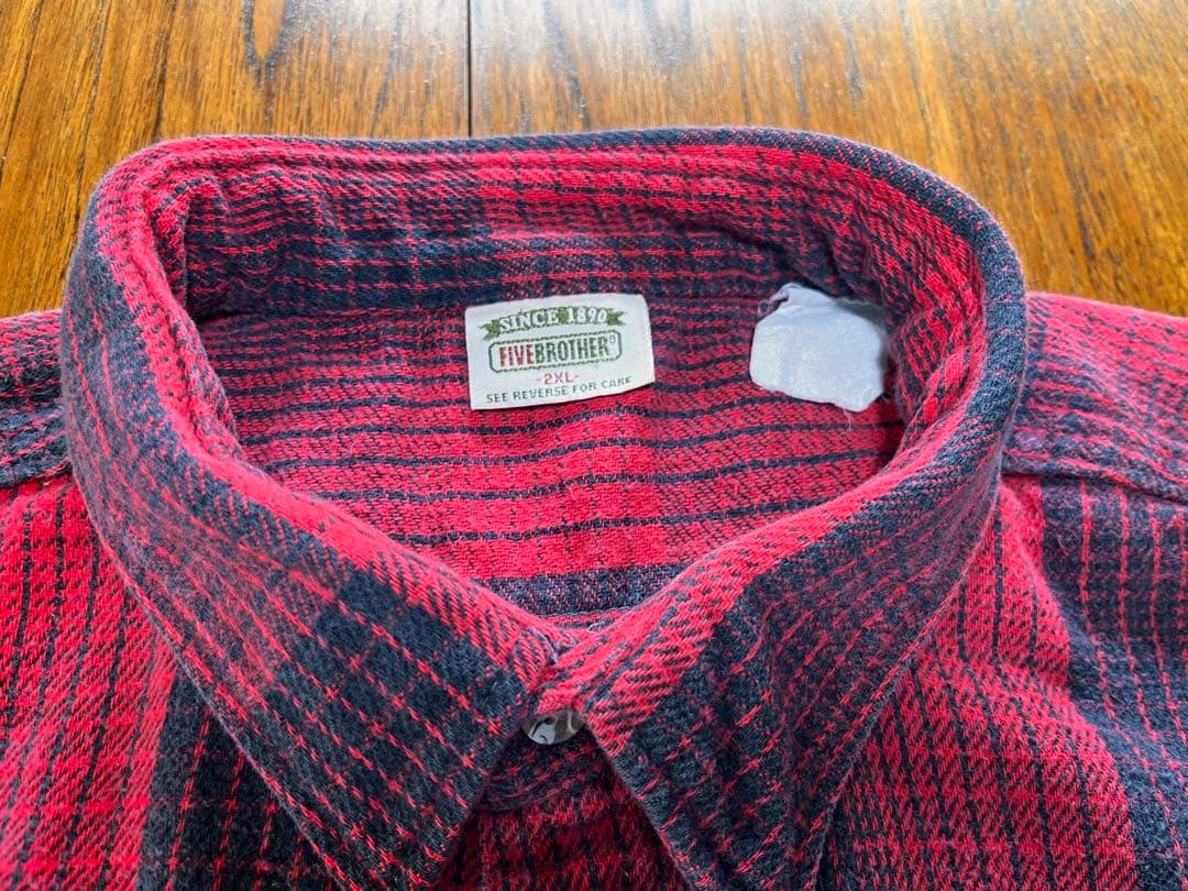 90's FIVE BROTHER ネルシャツ　ファイブブラザー　ヘビネル