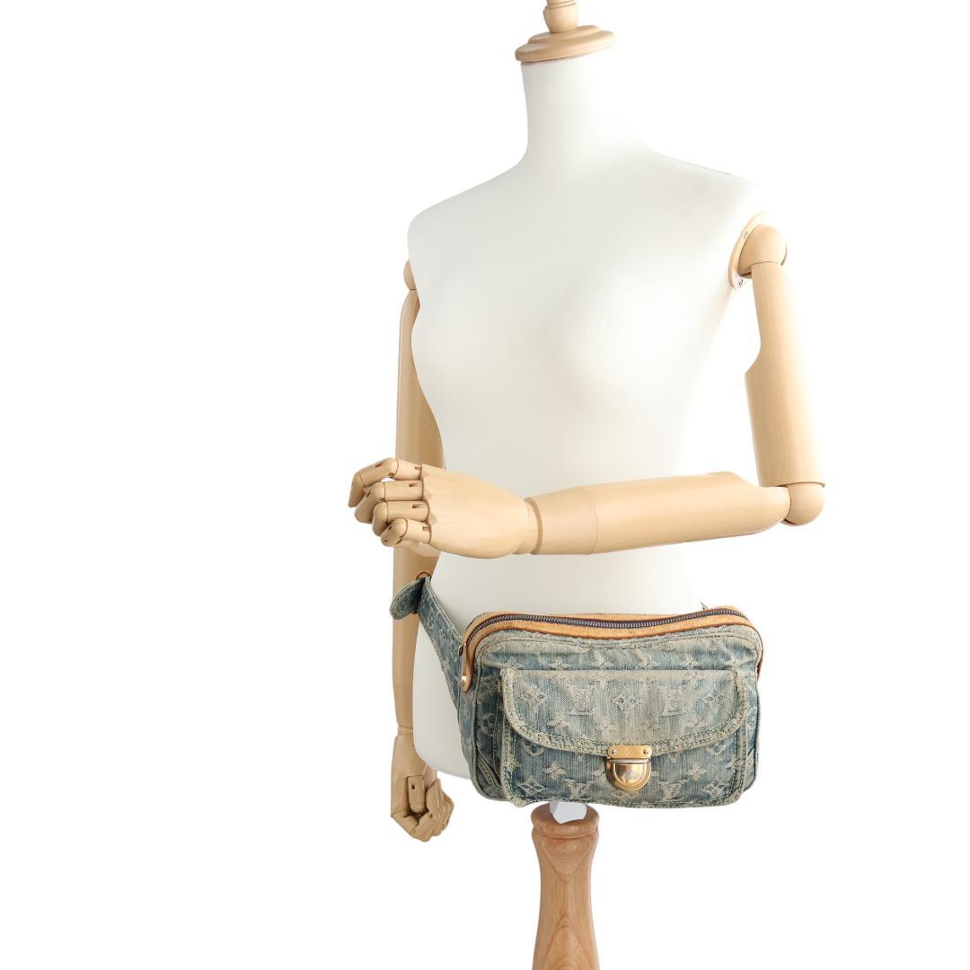 美品 ルイヴィトン デニム モノグラム バムバッグ M95347 ボディバッグ