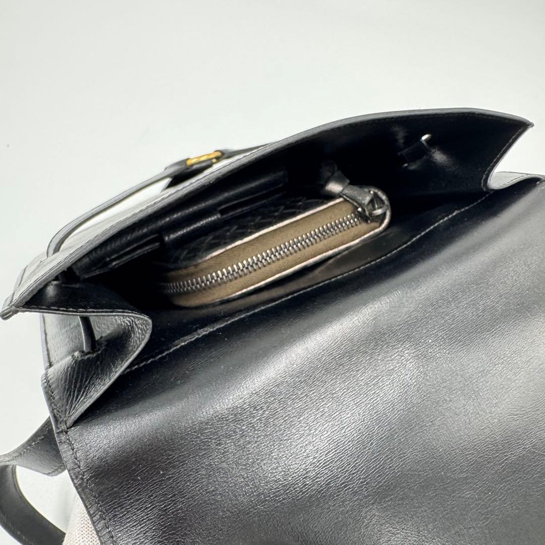 HERMES エルメス レザー ウエストバッグ ボディバッグ ブラック O刻印