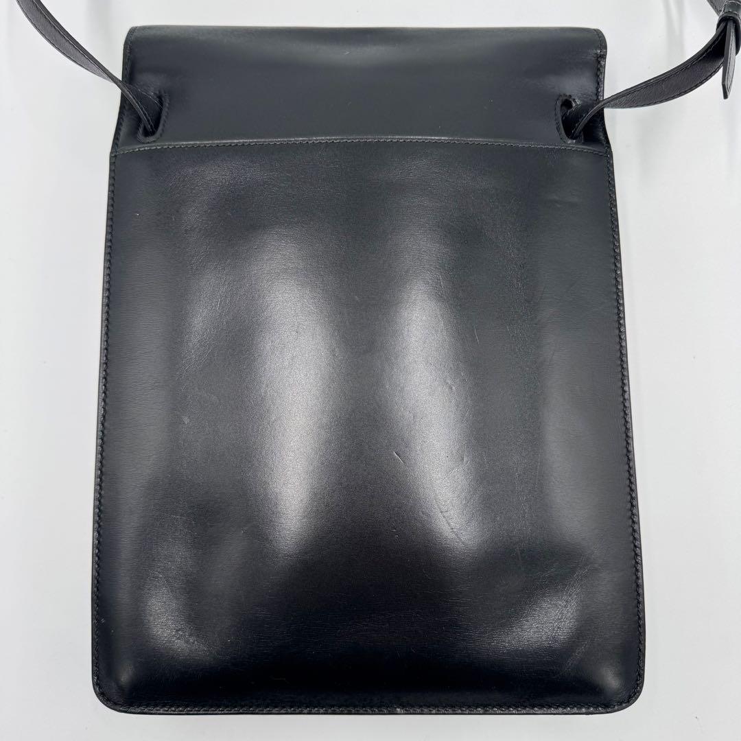 HERMES エルメス レザー ウエストバッグ ボディバッグ ブラック O刻印