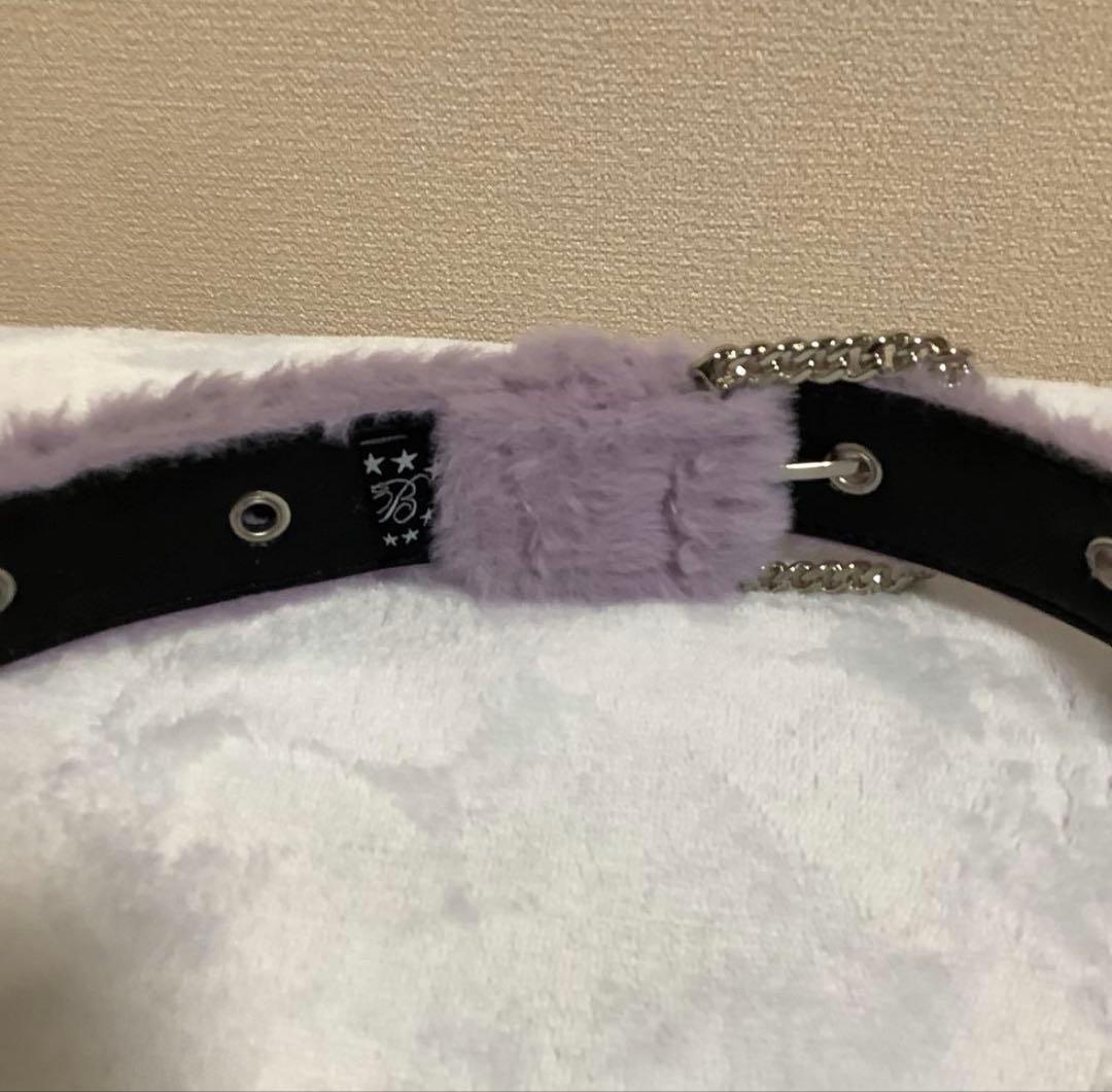 【美品】AFB（エーエフビー）ファーベルト　パープル　サイズXL