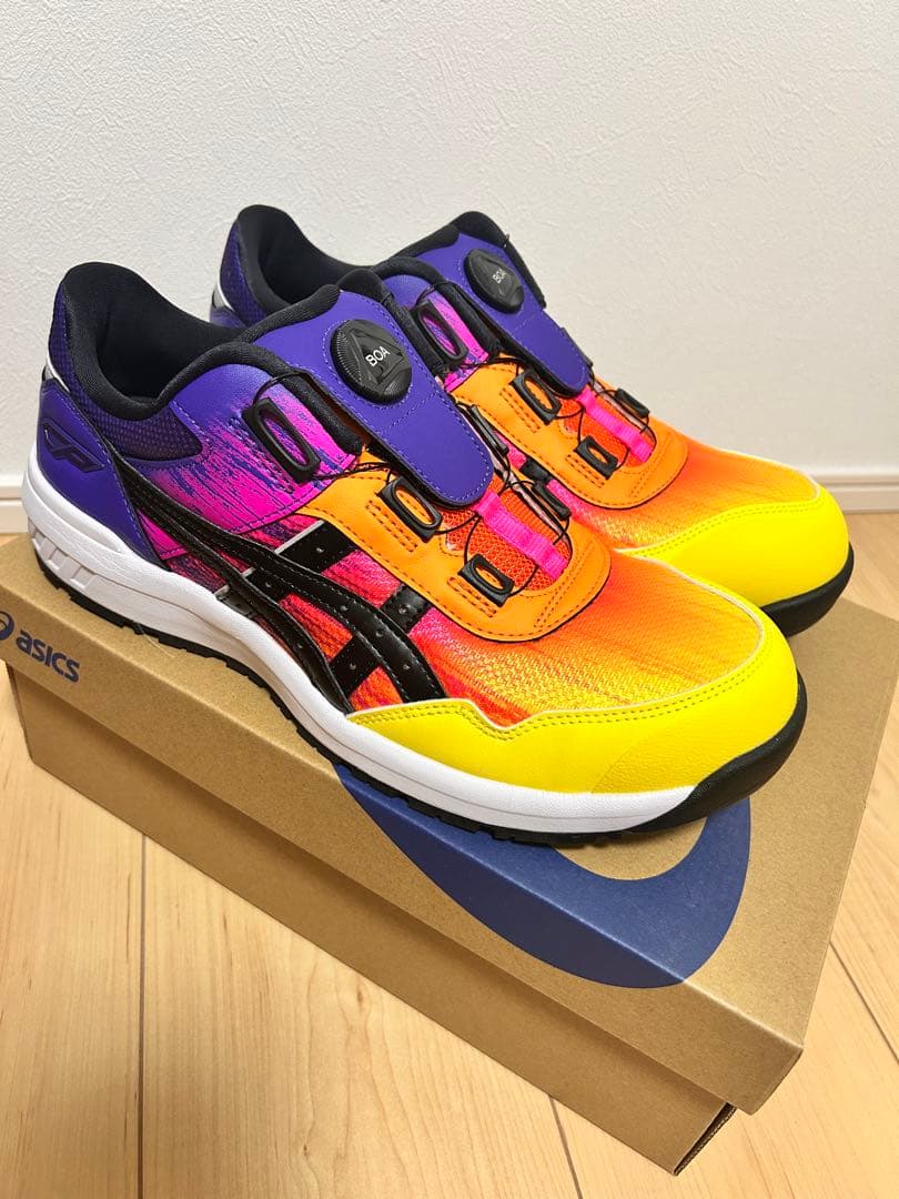 カ*デ様 asics 限定カラー 安全靴 27センチ ゴールデンイエロー×ブラッ