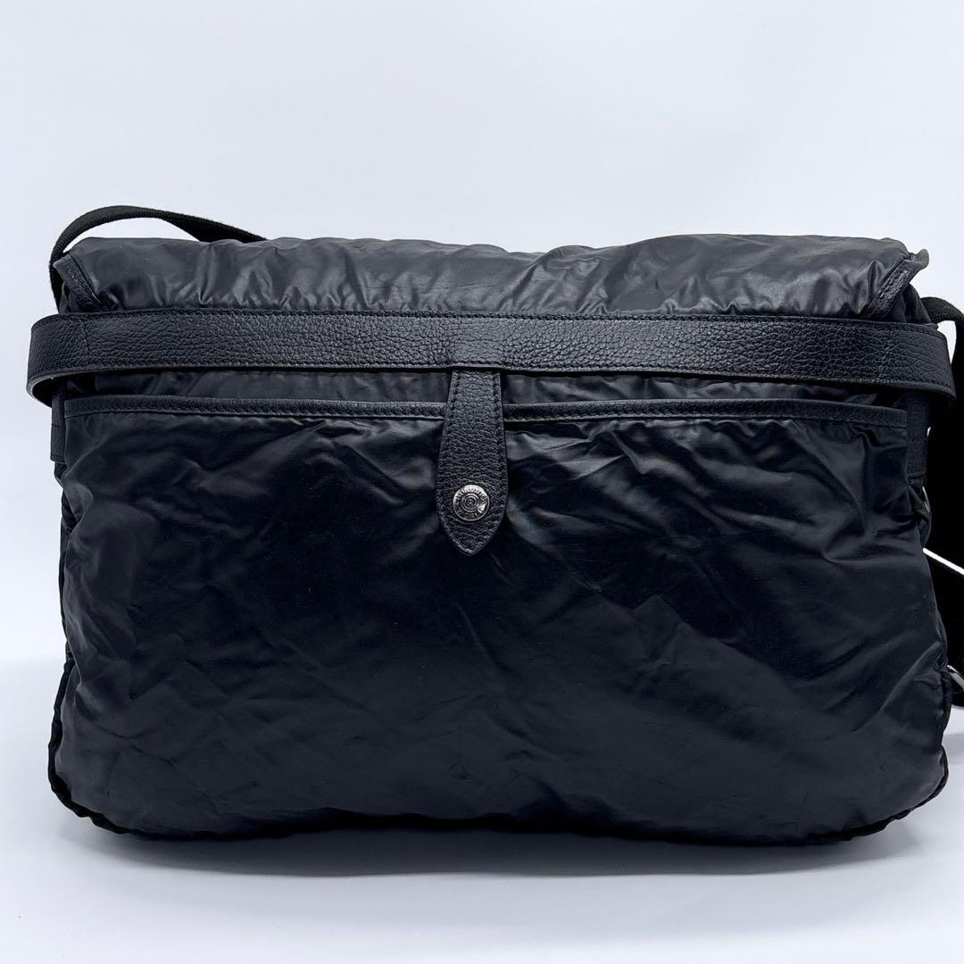 ハンティングワールド ショルダーバッグ メッセンジャーバッグ ブラック レザー