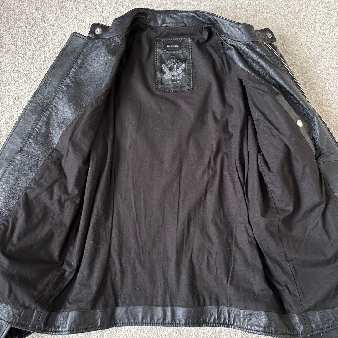 美品 ディーゼル ラムレザージャケット ライダース キルティング ブレイブマン