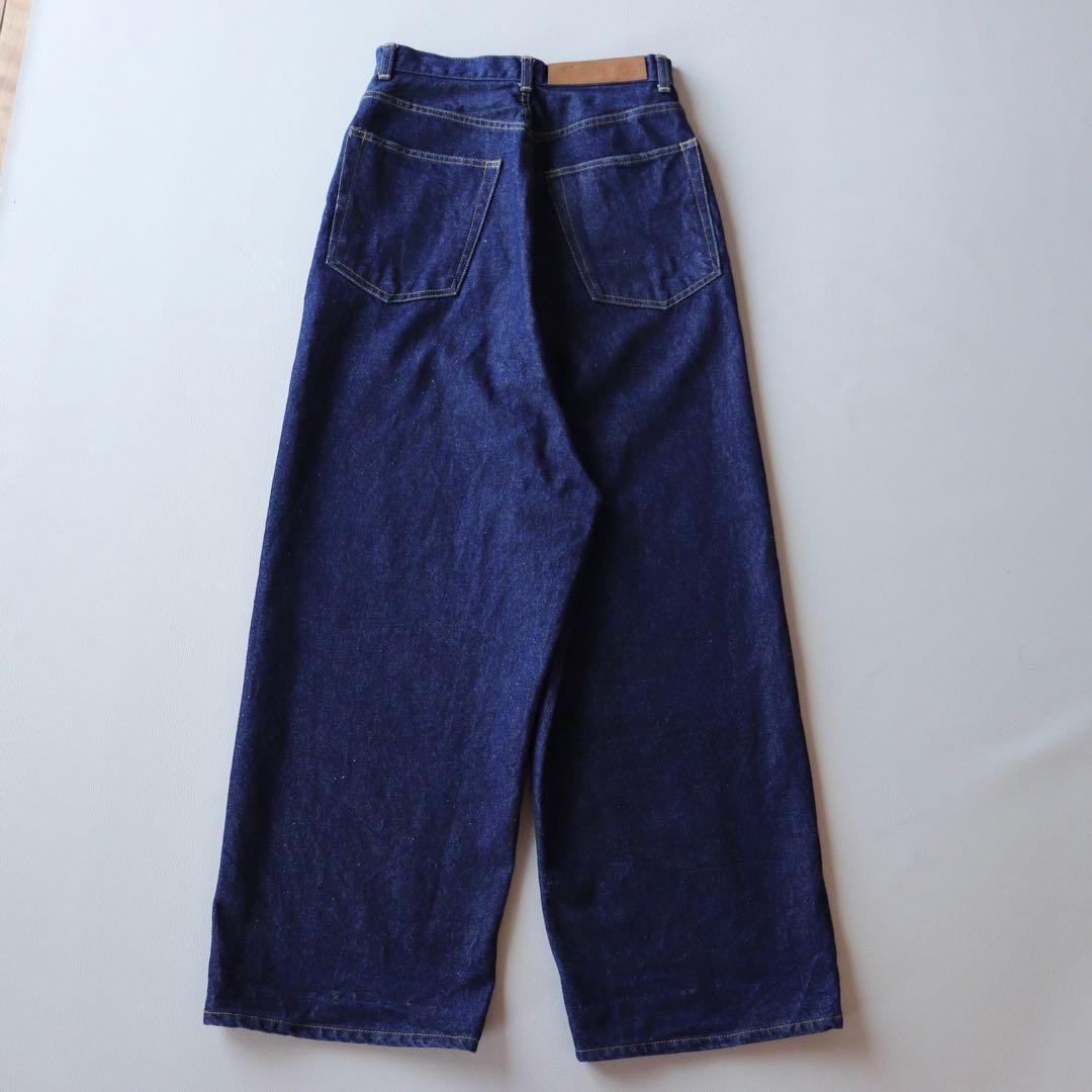 5261【美品】アンスクリア ワイドデニムパンツ ハイウェスト　L