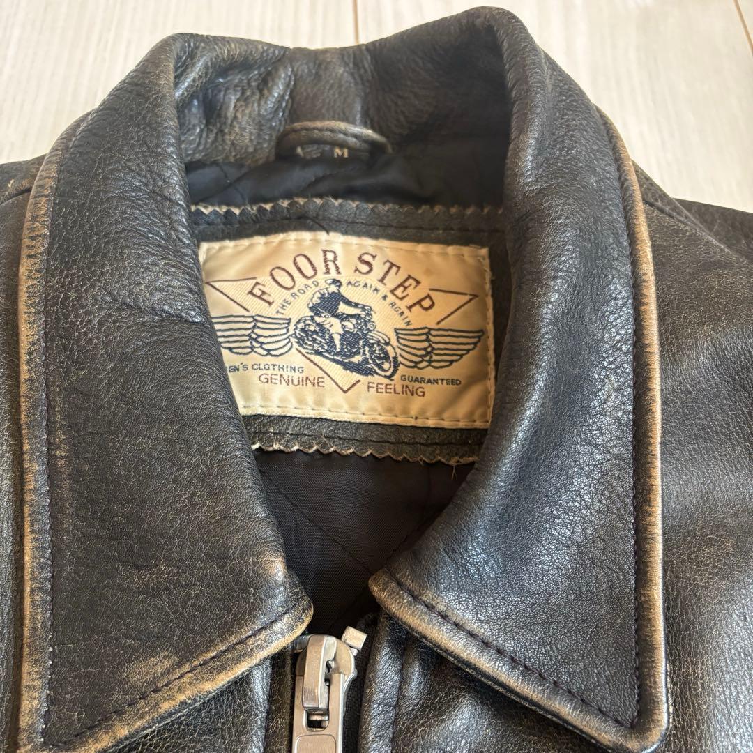 foorstep ライダース　革ジャン　牛革　エイジング　ヴィンテージ　Mサイズ