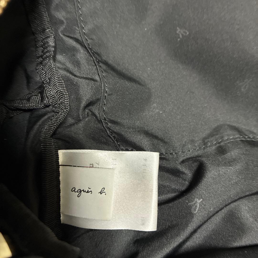 アニエスベー リュックサック A4大容量 ナイロン 黒 ロゴプレート ゴールド