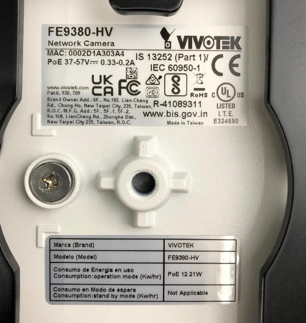 【未使用】VIVOTEK フィッシュアイネットワークカメラ FE9380-HV