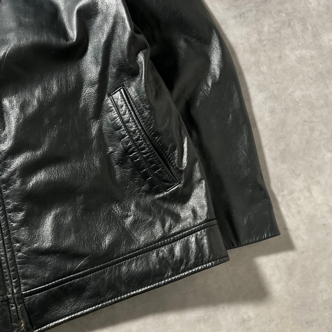 【NA】ヴィンテージ ジップアップ 本革 レザー ブルゾン ジャケットレーシング