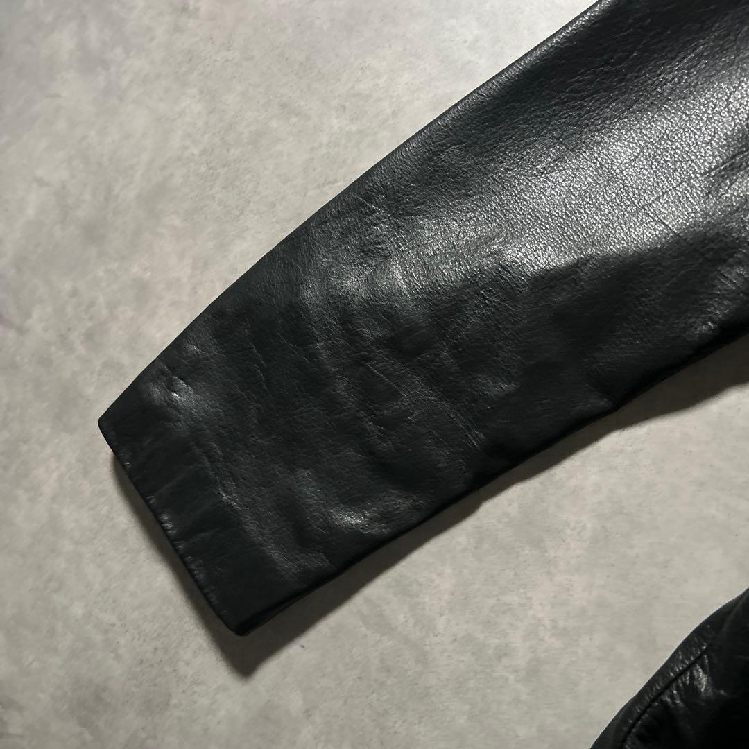 【NA】ヴィンテージ ジップアップ 本革 レザー ブルゾン ジャケットレーシング