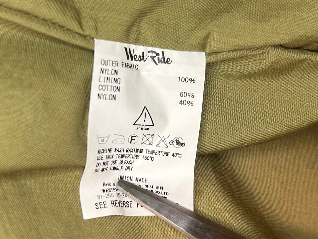 WEST RIDE ウエストライド　コーチジャケット　ウィンドブレーカー　38
