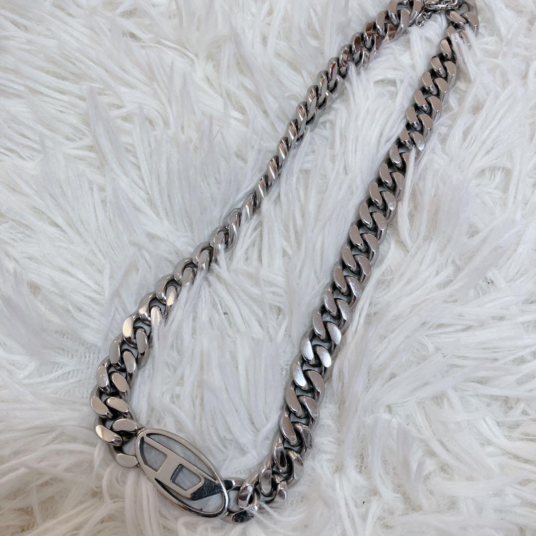 現行 美品 DIESEL チェーンネックレス ステンレス 50cm 喜平