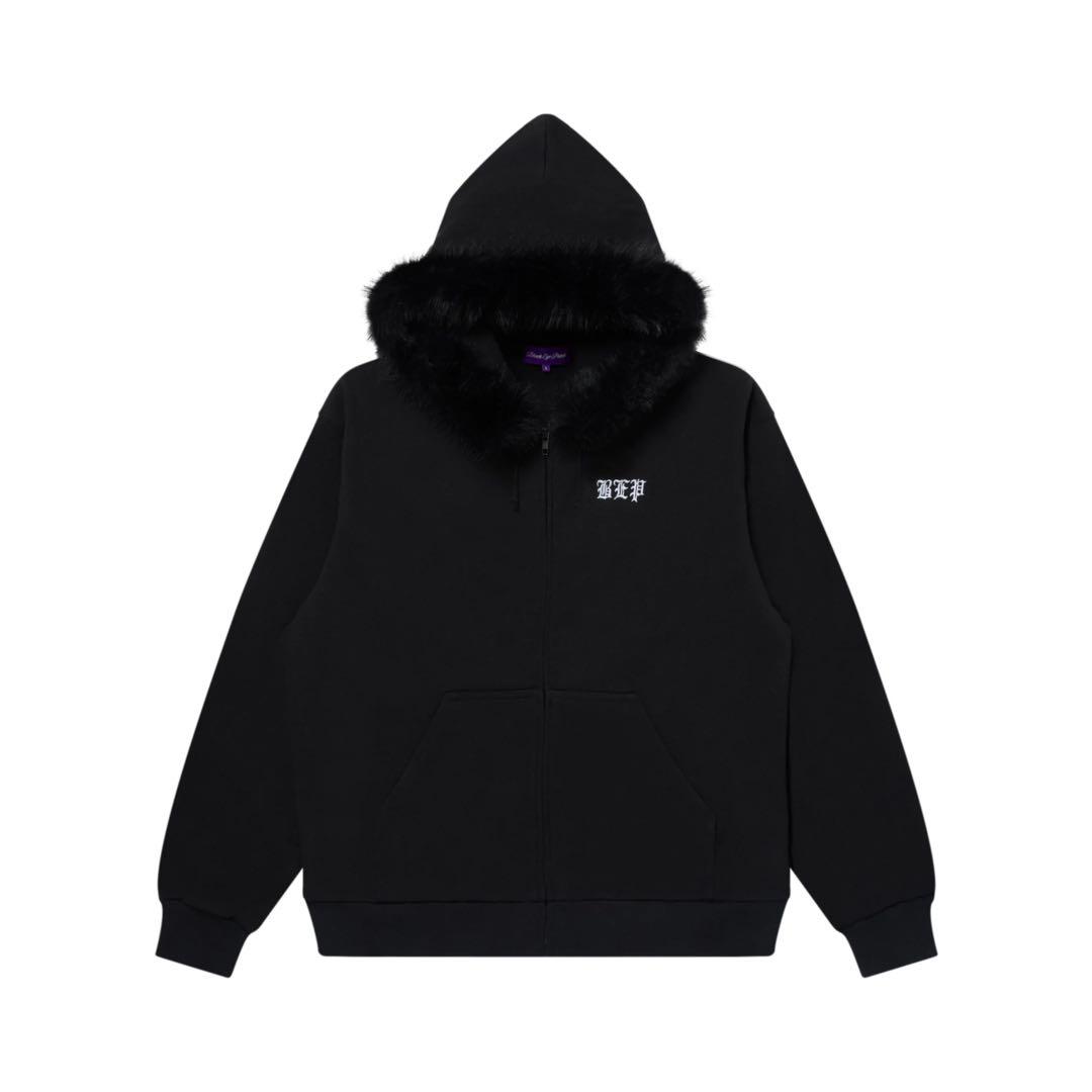 トップス BlackEyePatch FUR HOODED ZIP HOODIE