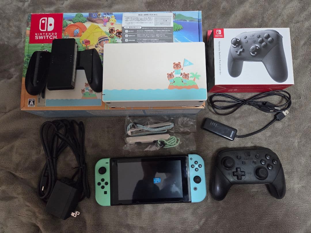 Switchどう森セット　プロコン　32GBmicroSD　有線LANアダプタ