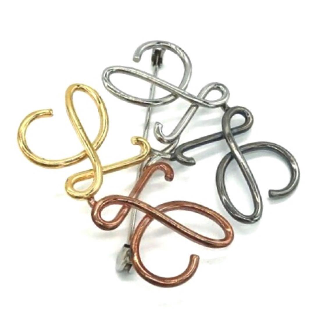 未使用級✨ロエベ ブローチ アナグラム パラジウム　4色 ゴールドシルバー