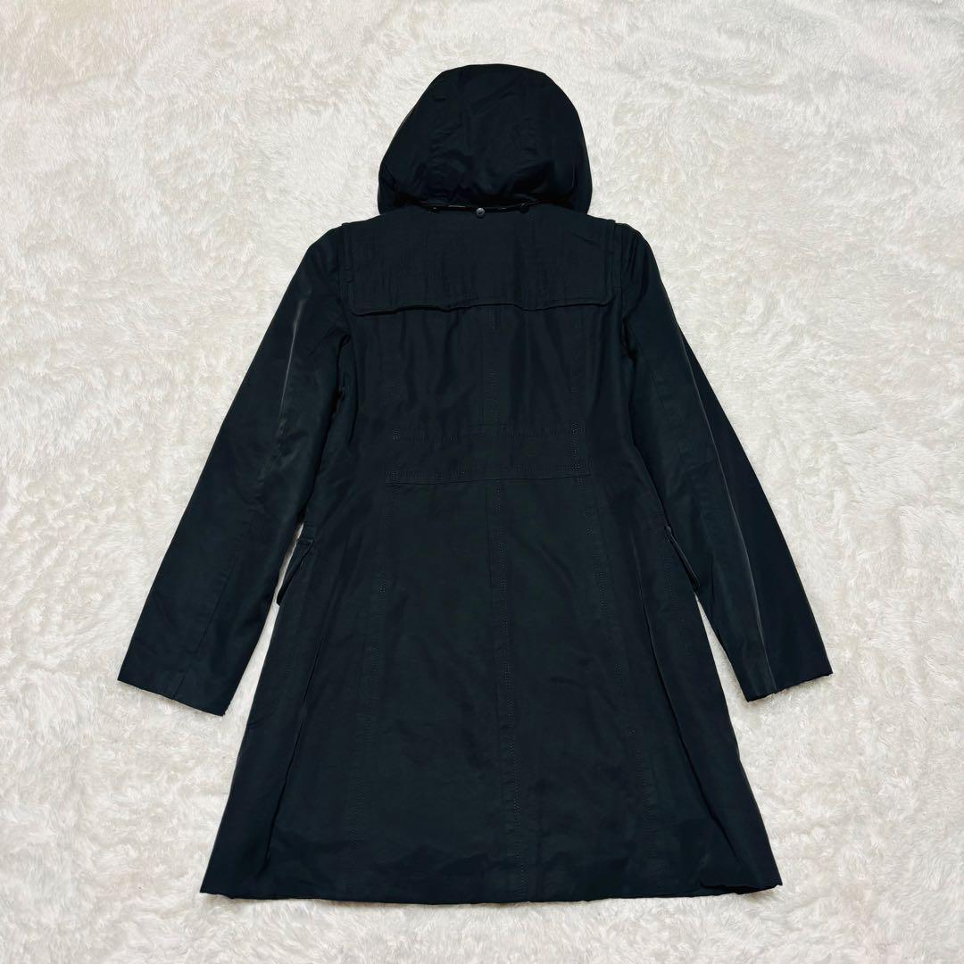 y2k バーバリー ブルーレーベル ダッフルコート ノバチェック ファー 黒 M