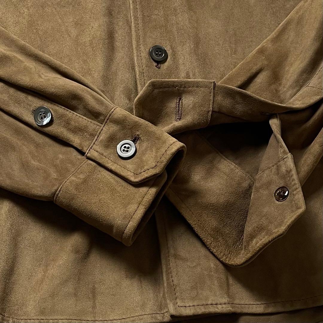 Cinquanta ゴートスエード シャツジャケット 山羊革 ブラウン 48