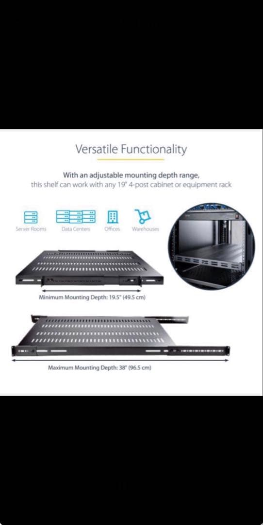 サーバーラック棚板 1U スリット付 奥行700mm　StarTech