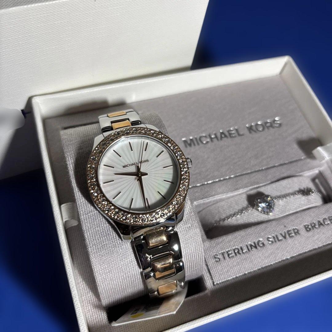 MICHAEL KORS 腕時計 スターリングシルバーブレスレット付き