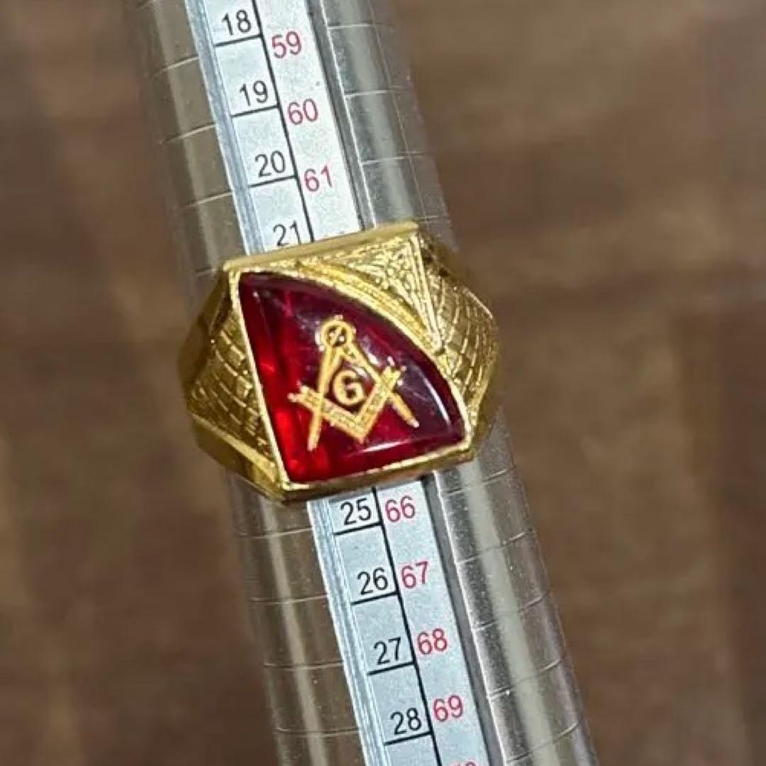 ビンテージ フリーメイソン 秘密結社 18KT GPゴールド 指輪 リング