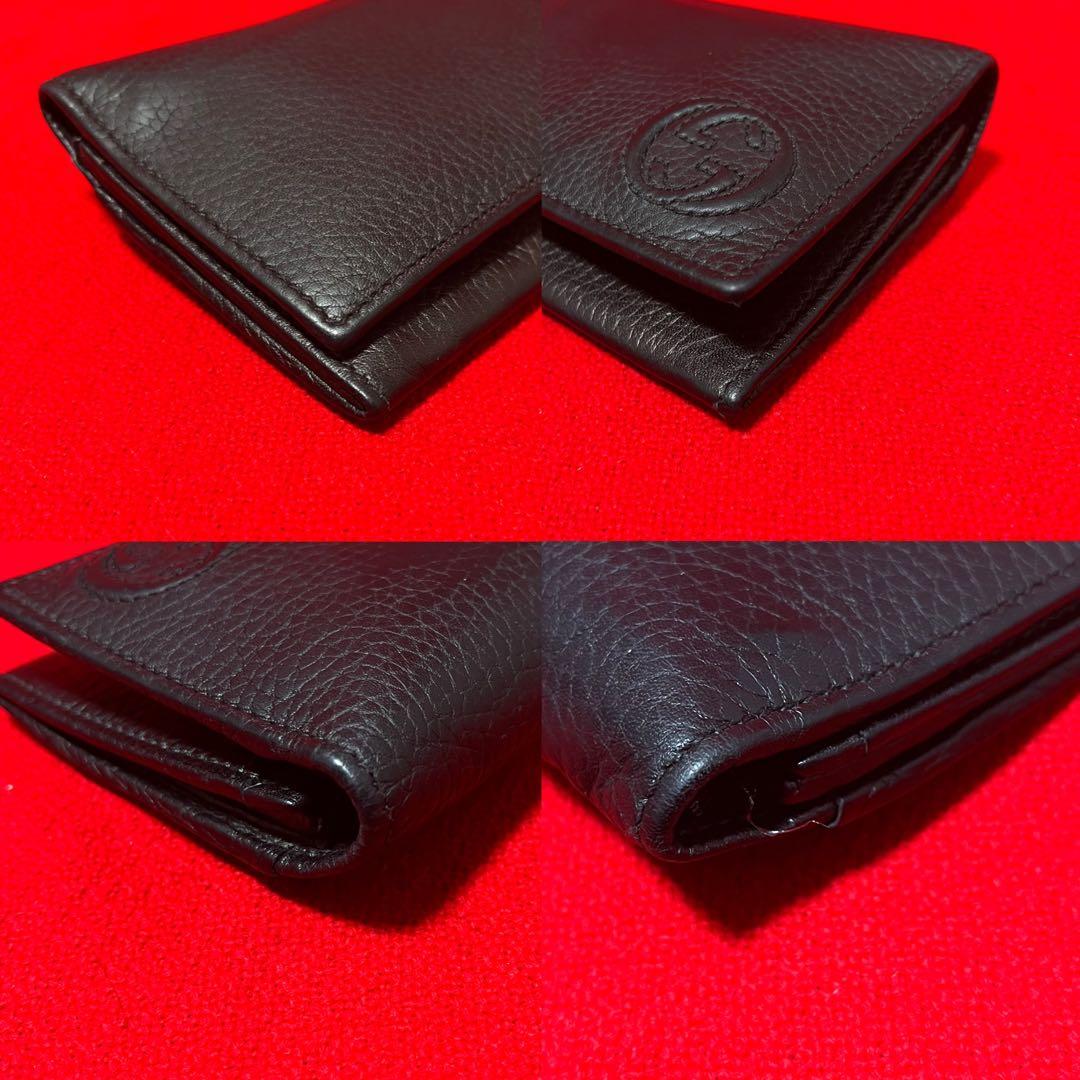 定価12万.本物　GUCCI グッチ 本革　インターロッキング　財布　長財布　黒