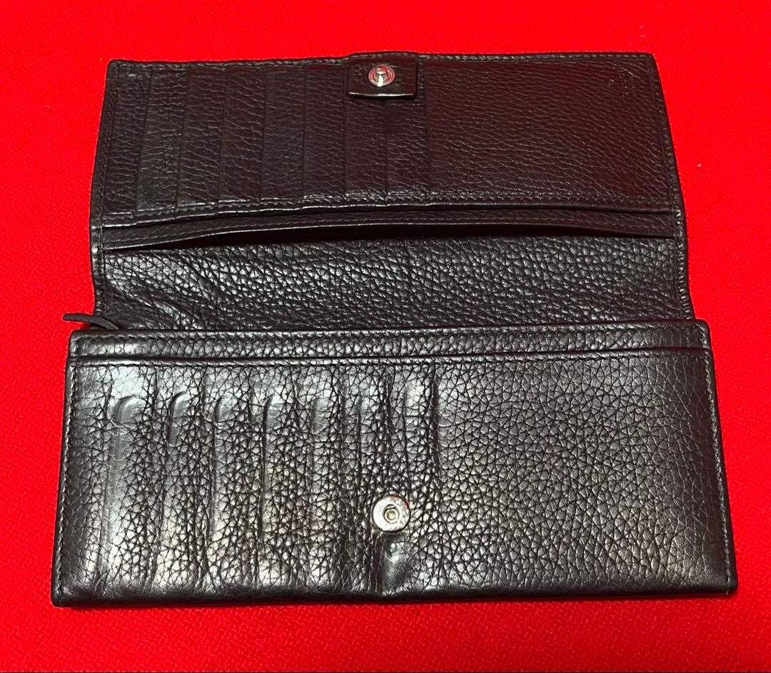 定価12万.本物　GUCCI グッチ 本革　インターロッキング　財布　長財布　黒