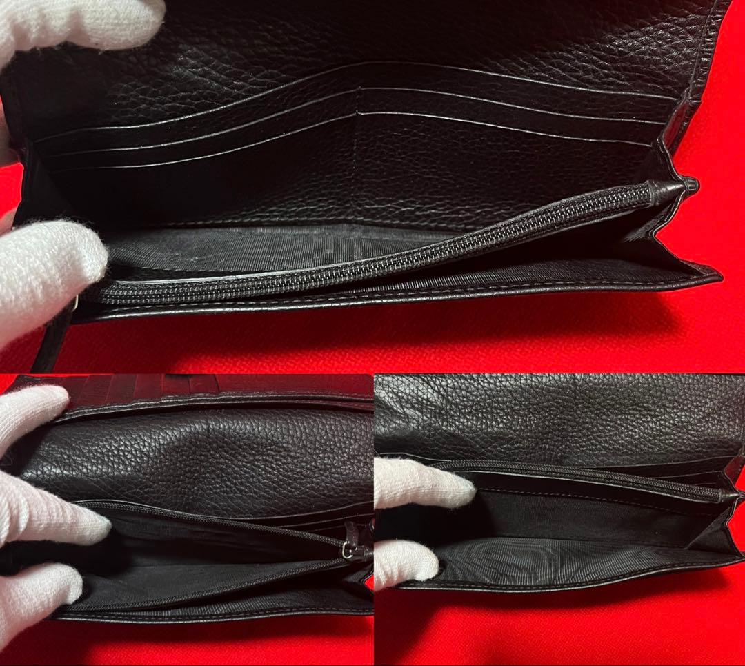 定価12万.本物　GUCCI グッチ 本革　インターロッキング　財布　長財布　黒