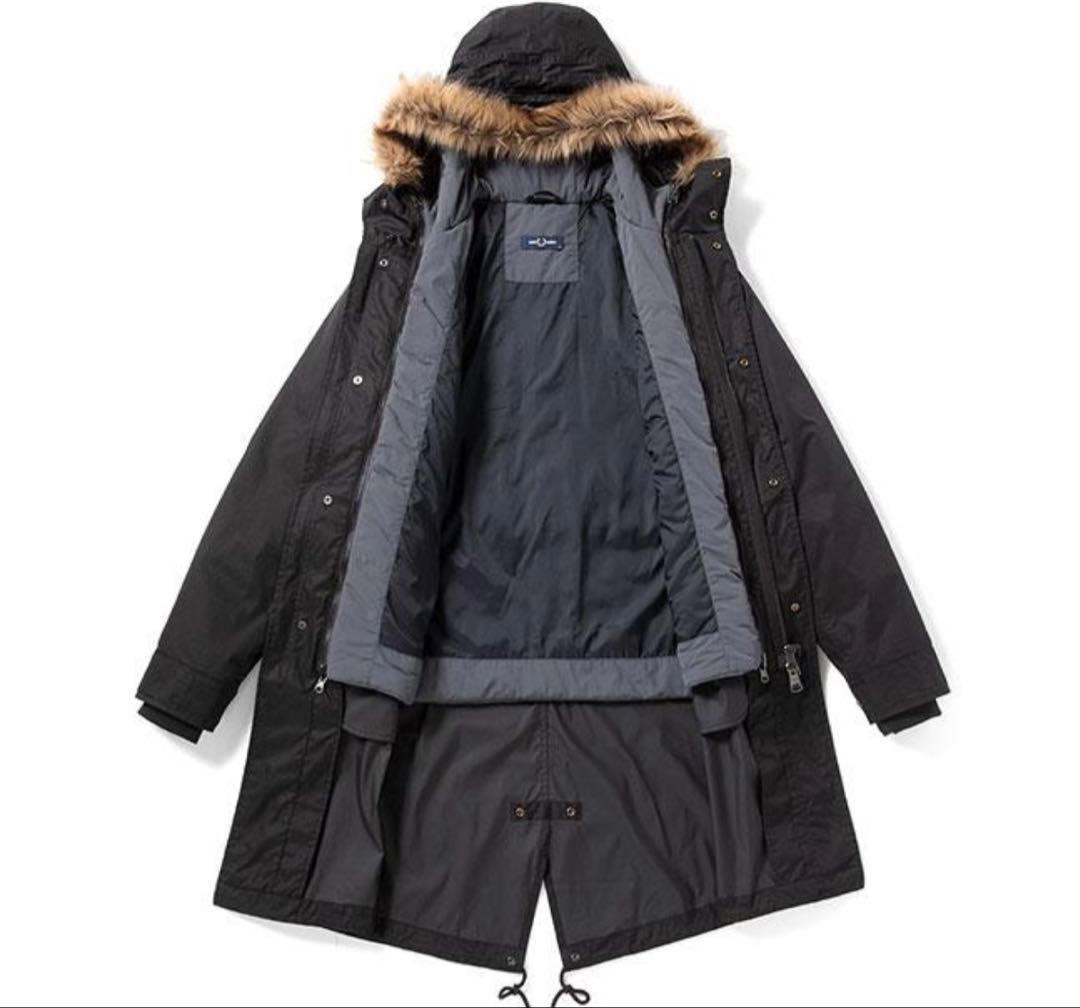 ブラック フード付き モッズコート