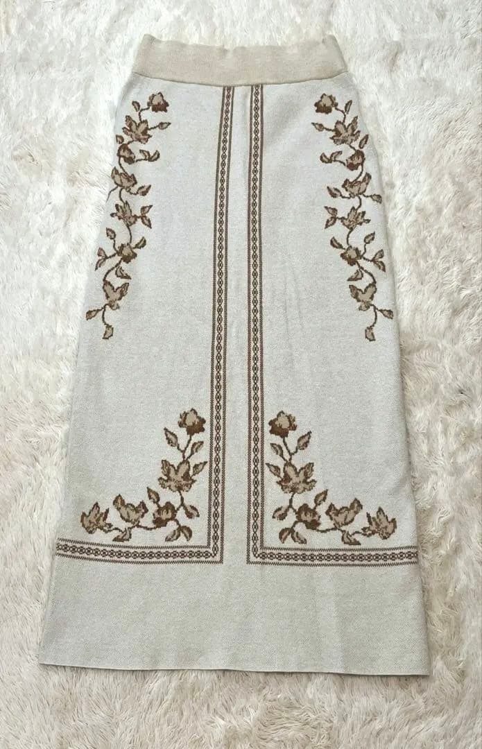 スカート Eaphi SCARF MOTIF KNIT SKIRT