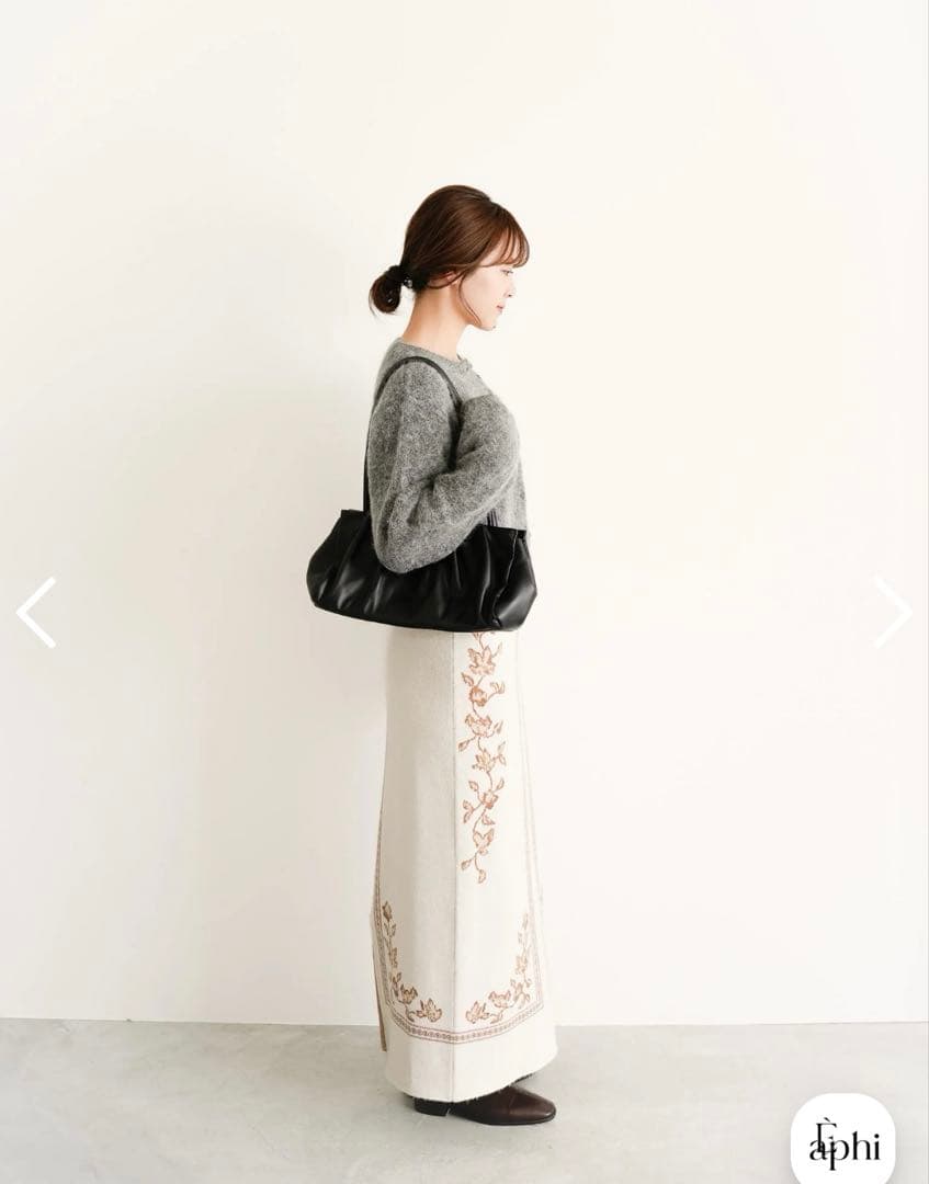 スカート Eaphi SCARF MOTIF KNIT SKIRT