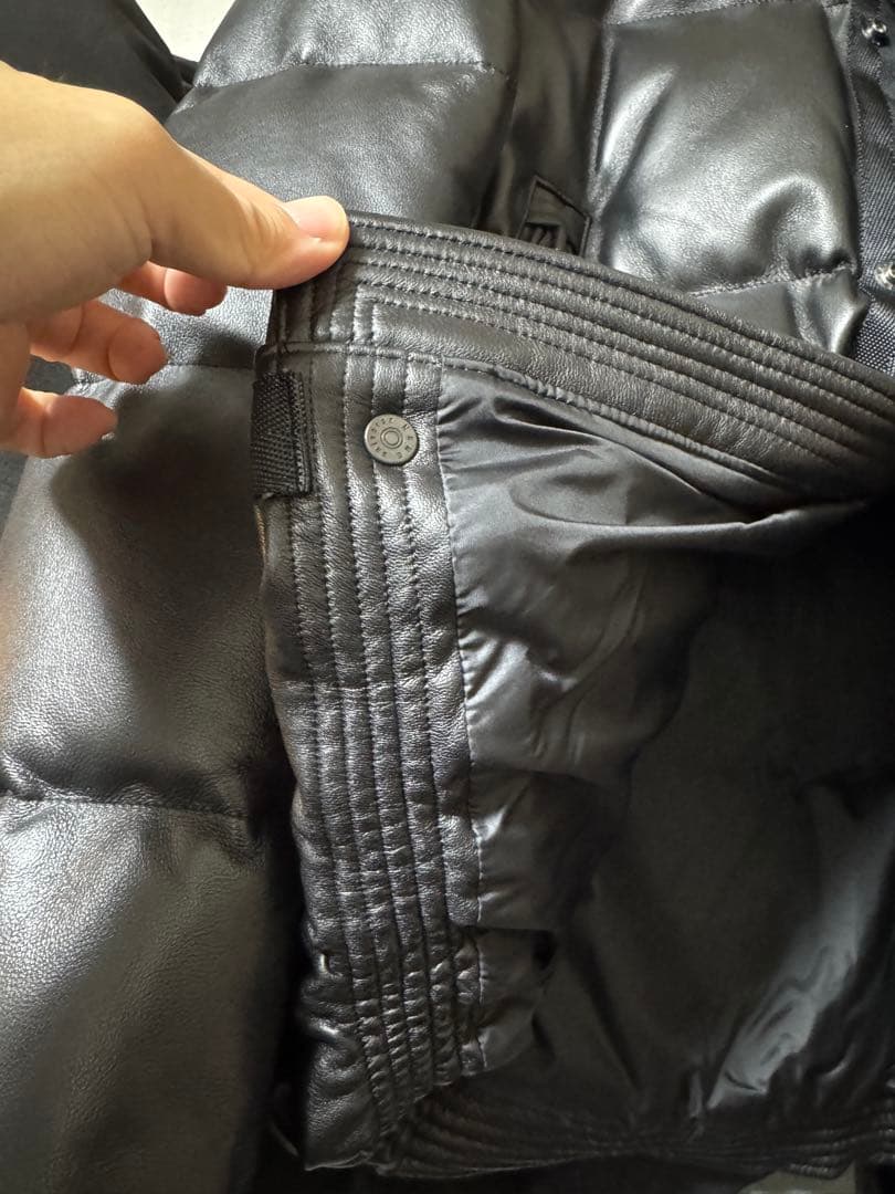 美品　ナノユニバース　ラムレザーダウンジャケット　Sサイズ