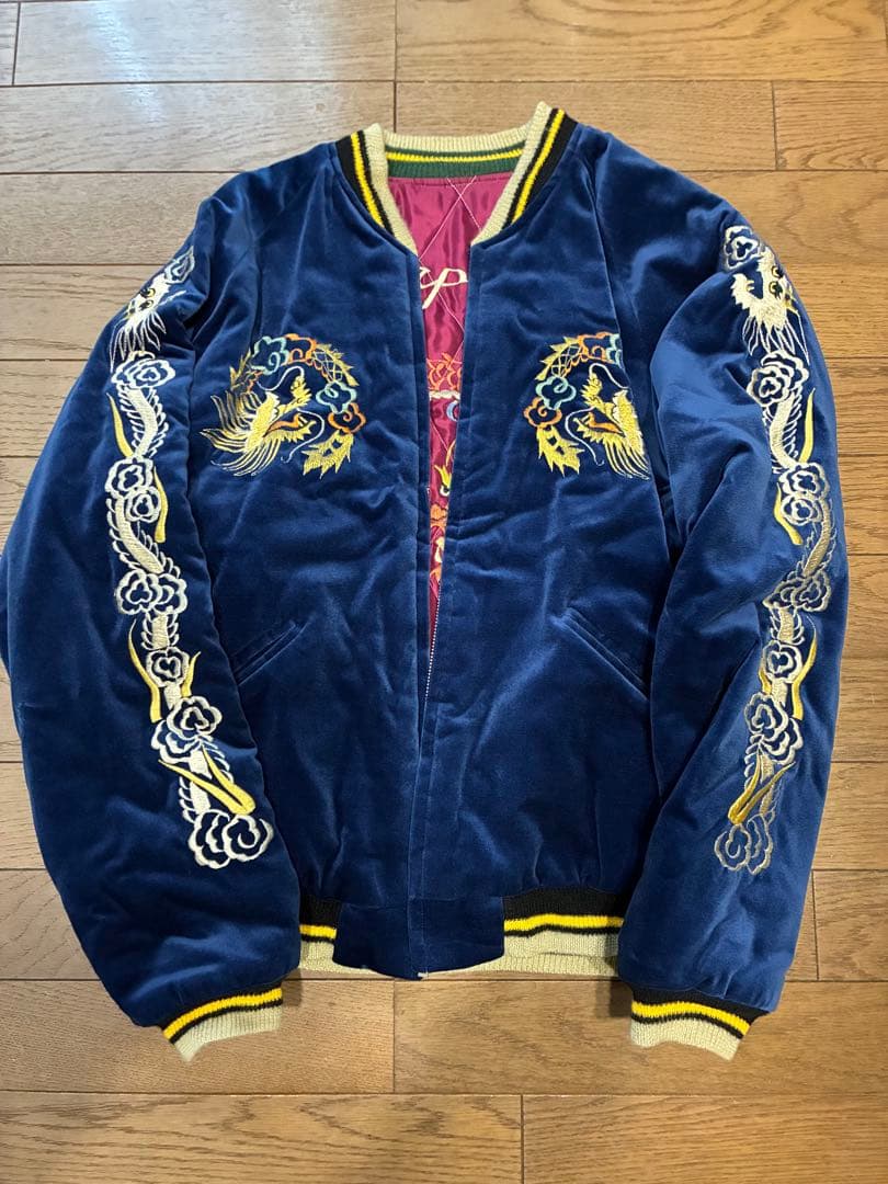 スカジャン　テーラー東洋　別珍　虎X龍　TT13609 サイズM 美品