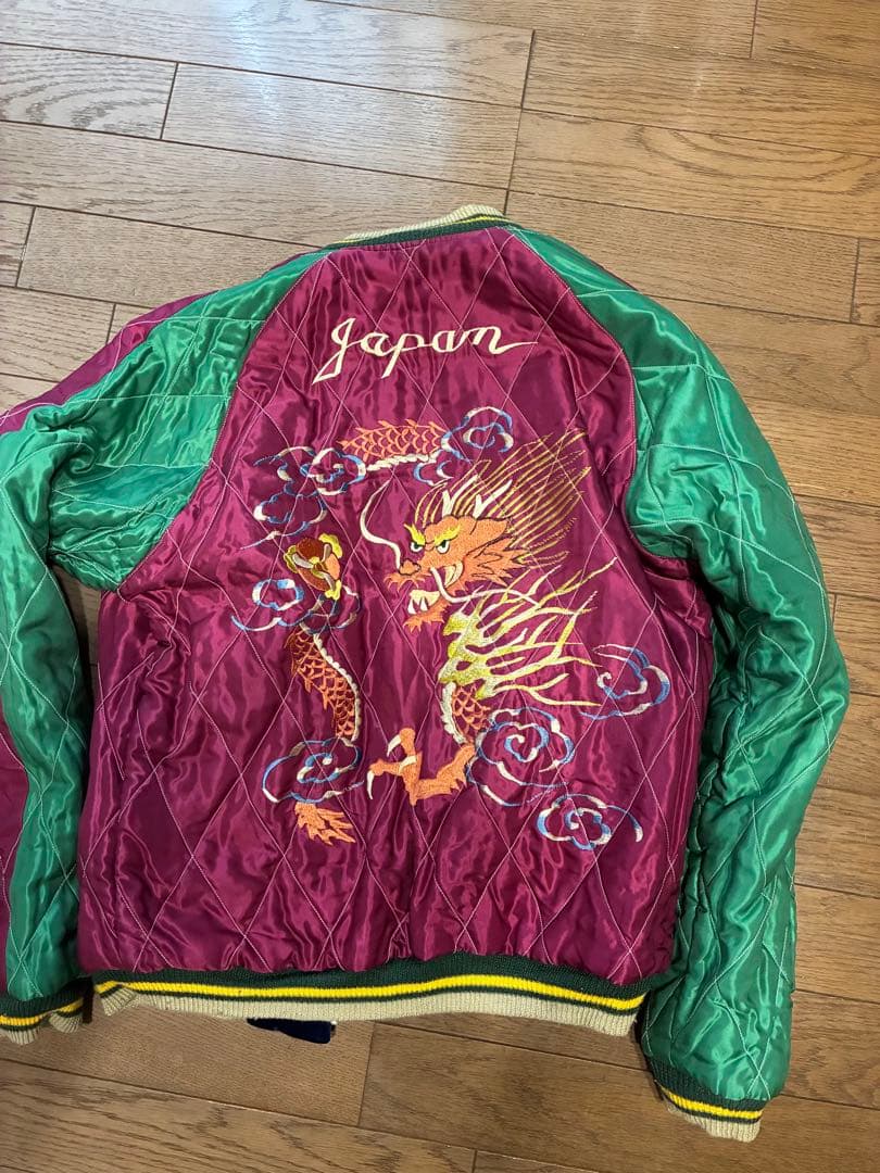 スカジャン　テーラー東洋　別珍　虎X龍　TT13609 サイズM 美品