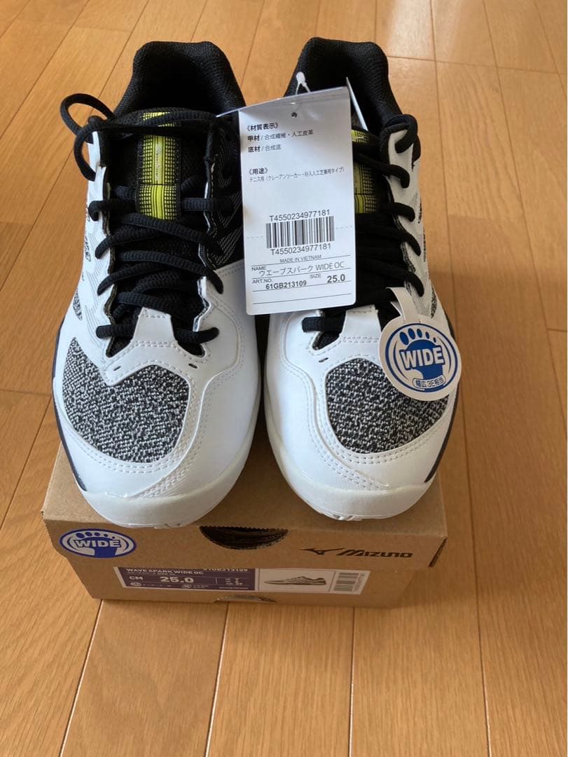 ミズノ　テニスシューズ　オムニクレイ　25センチ