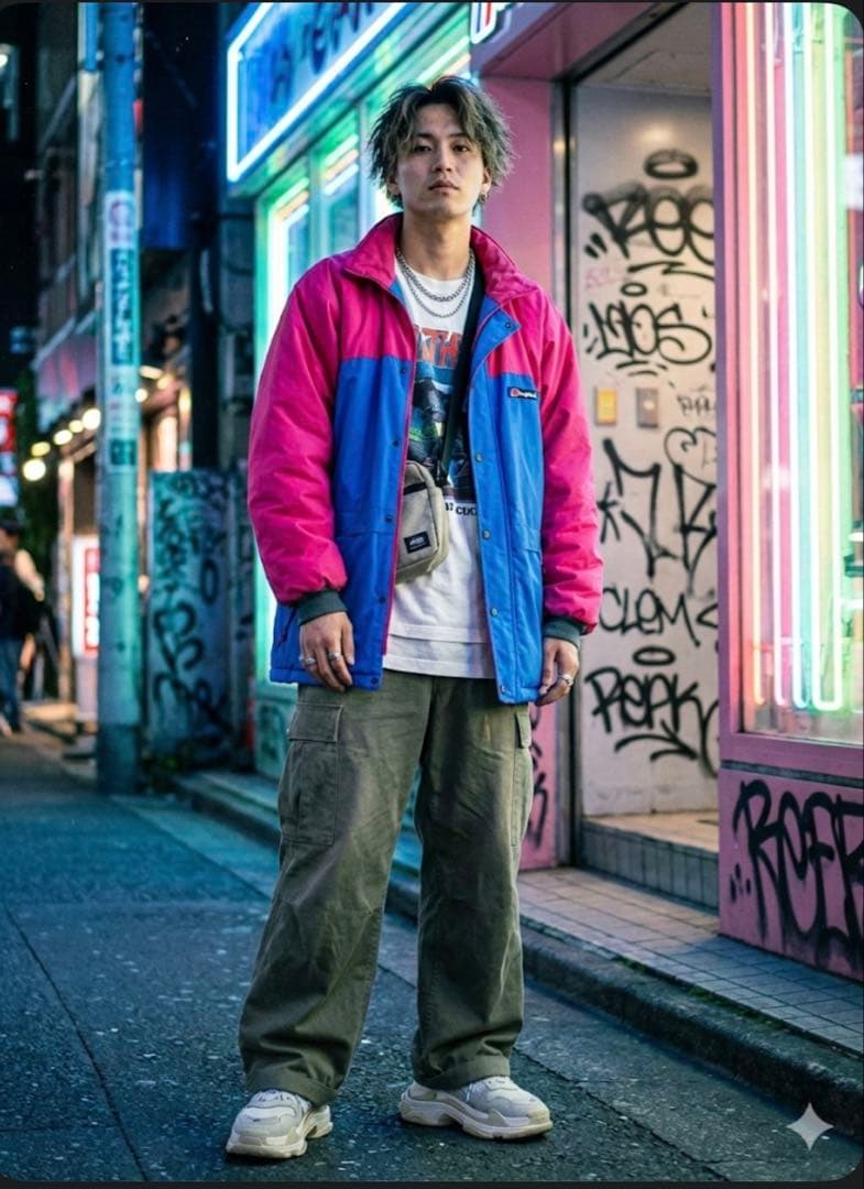 419 英国製80sberghaus 中綿ジャケット レア配色