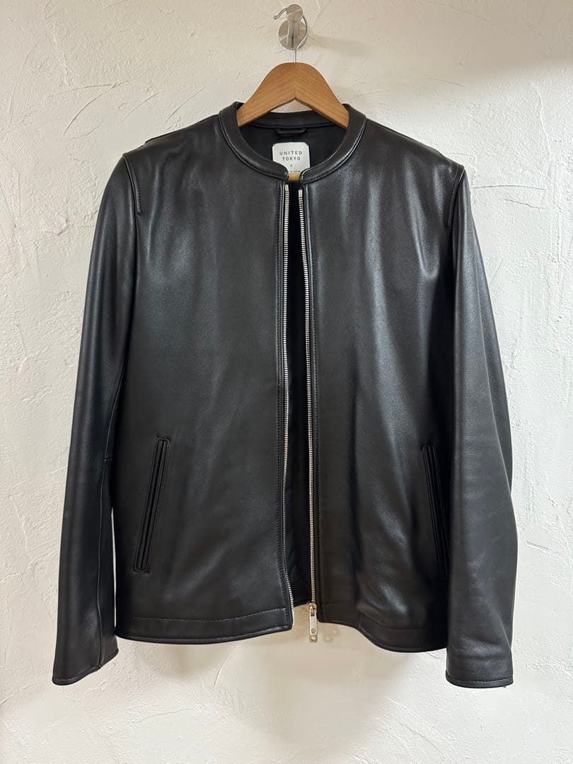 【美品】UNITED TOKYOラムレザーシングルライダースジャケット