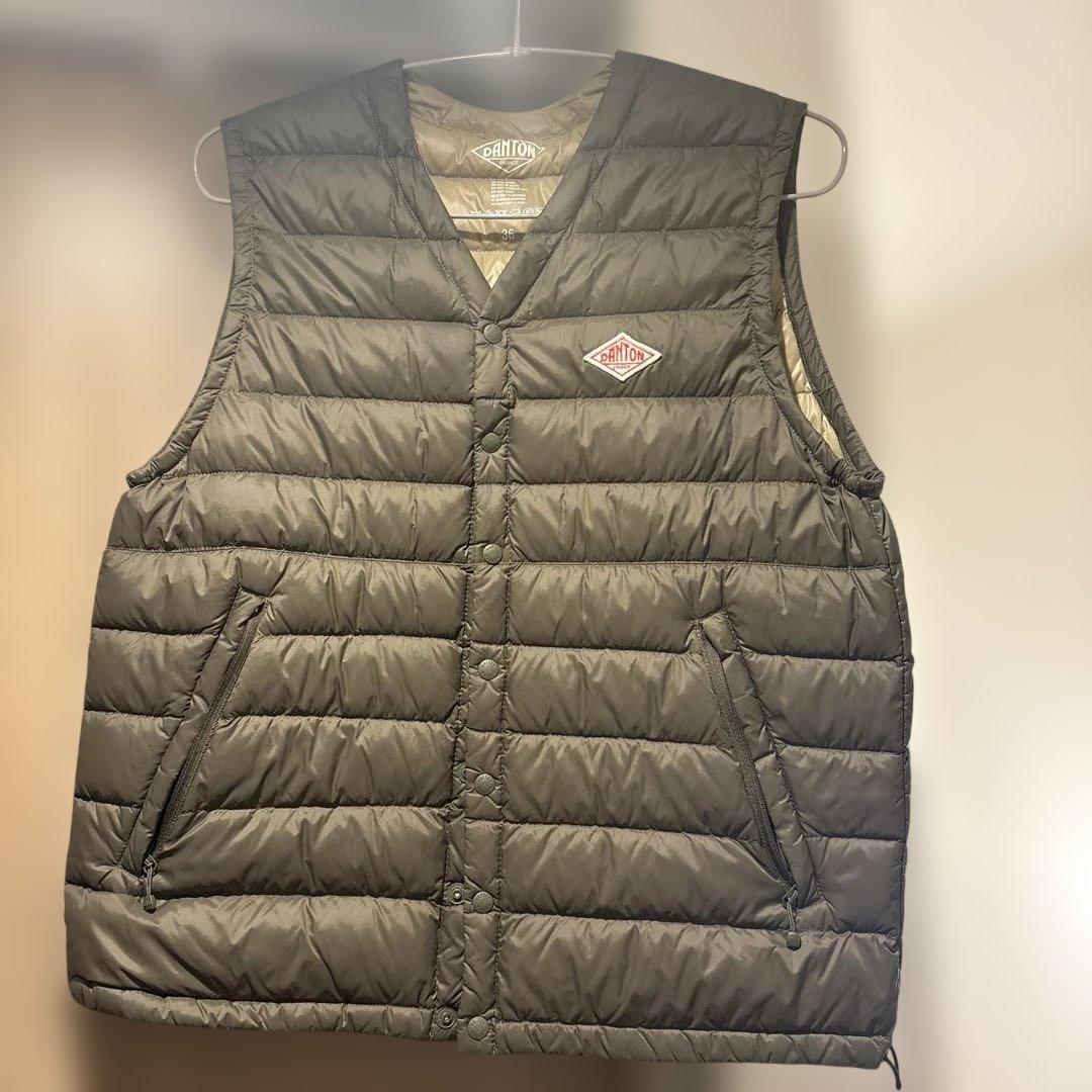 DANTON ダウンベスト サイズ36 オリーブ