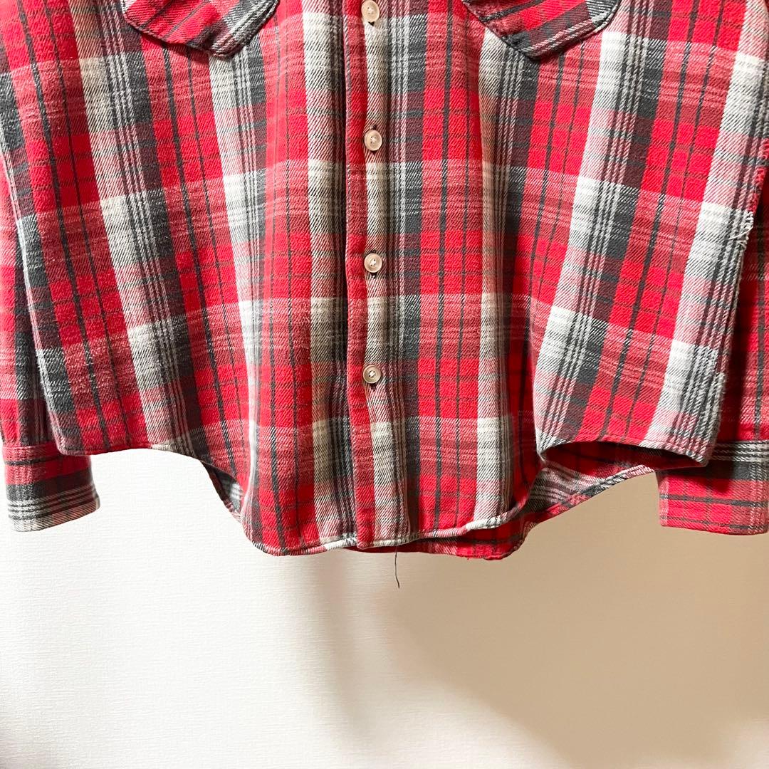60s OSHKOSH ヘビーフランネルネルシャツ ネルシャツ 好配色