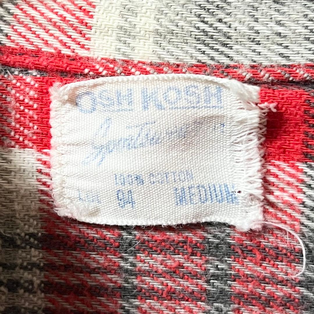 60s OSHKOSH ヘビーフランネルネルシャツ ネルシャツ 好配色