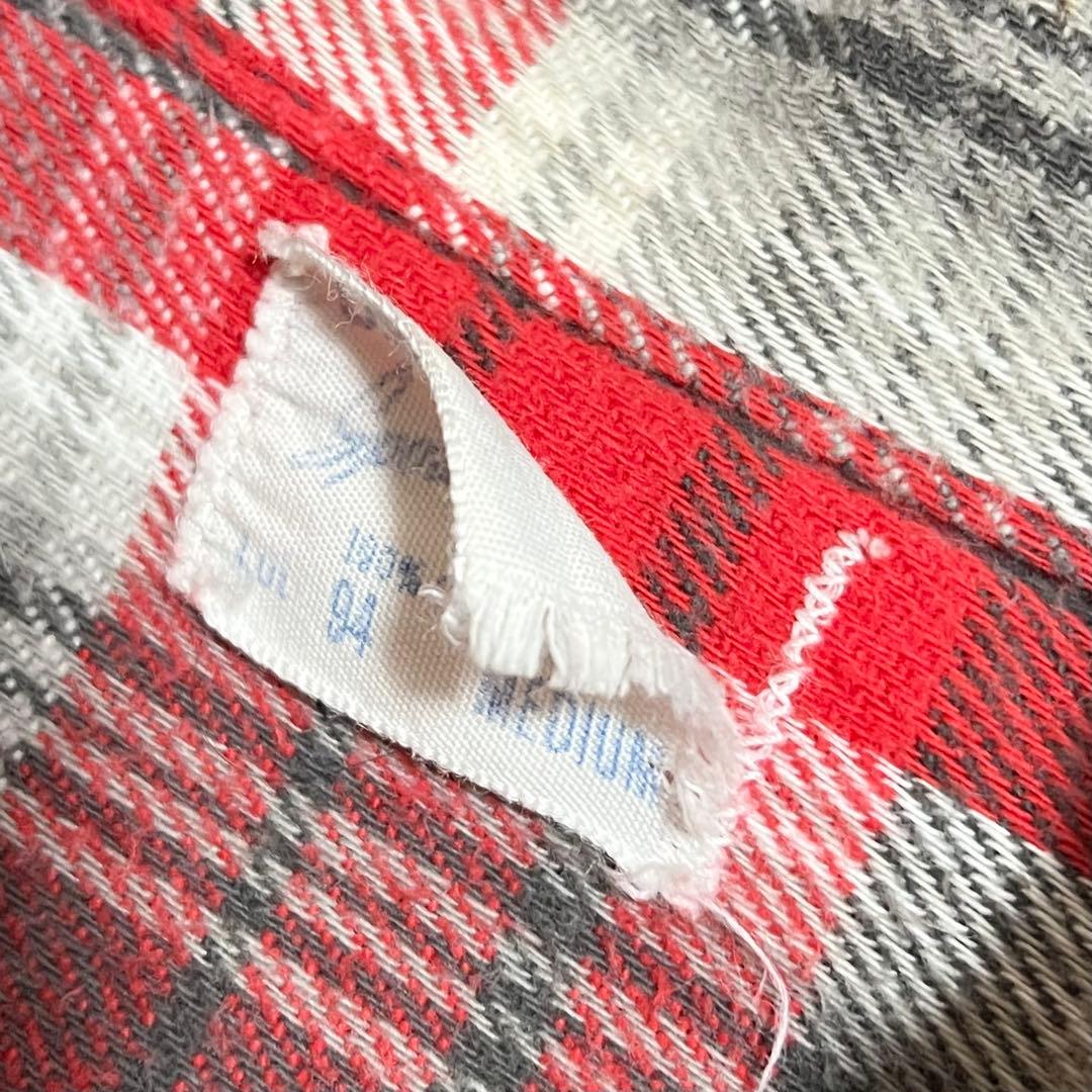 60s OSHKOSH ヘビーフランネルネルシャツ ネルシャツ 好配色