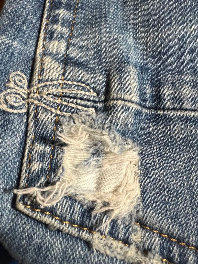 【極美品】DENHAM RAZORW33カンディアーニ製ダメージ加工イタリア生地