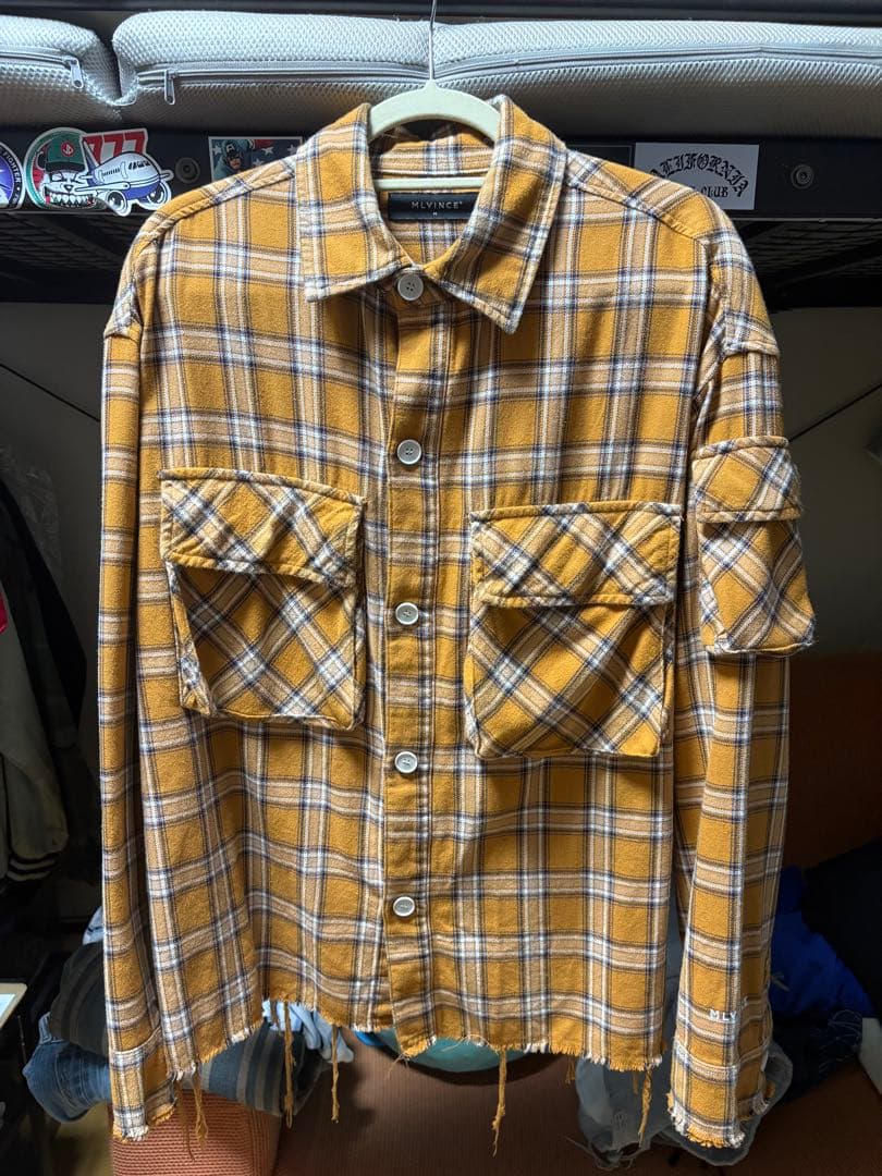トップス MLVINCE military check shirt