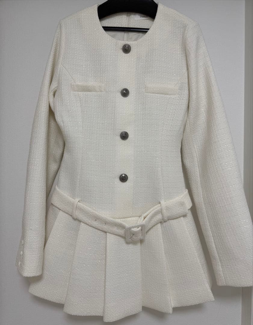 darich ボックスプリーツツイードミニワンピース