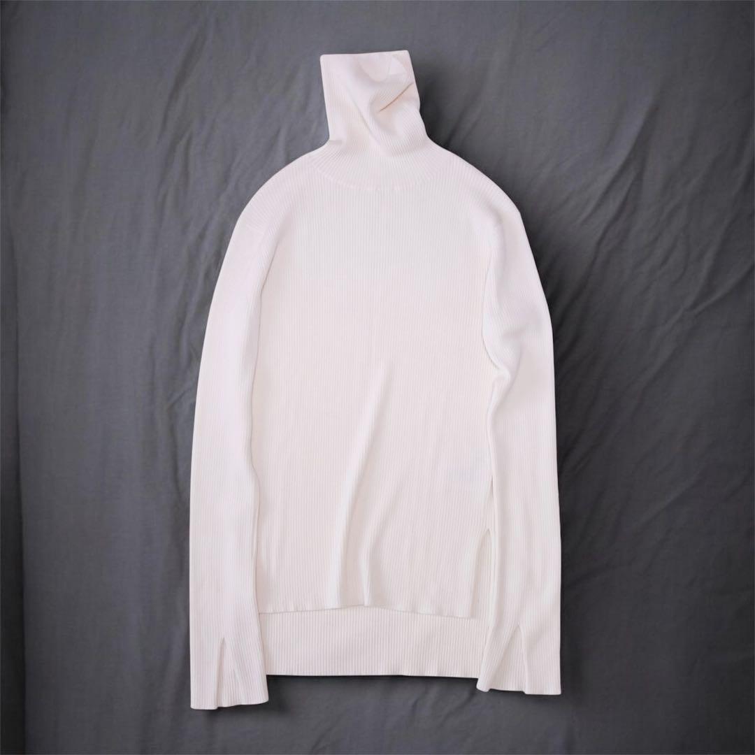 美品 ドゥーズィエムクラス TEX リブ タートルネック ニット ホワイト