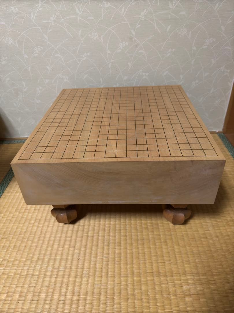 高級囲碁　 囲碁盤 碁石 蛤　木製 碁盤 脚付 高さ25cm 桂 碁笥　美栄
