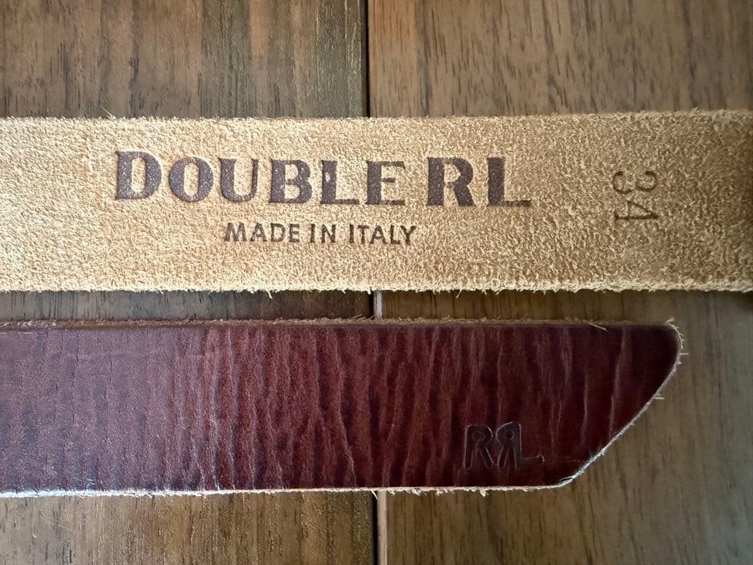 RRL ヴィンテージ加工 プレーンベルト ダークブラウン 34インチ