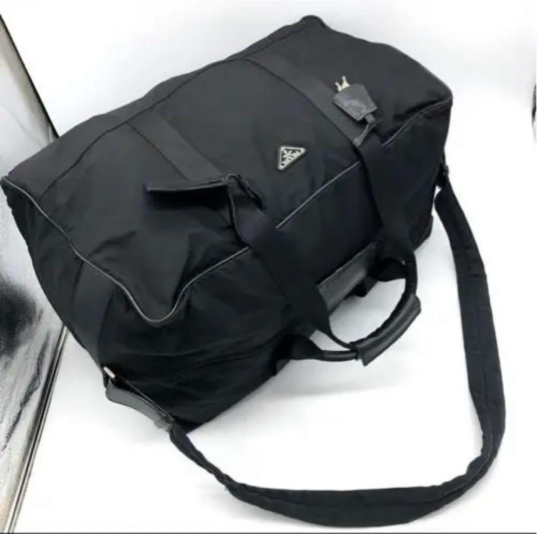 【極上美品・Gカード付✨】プラダ 2way ボストンバッグ　サフィアーノ 南京錠