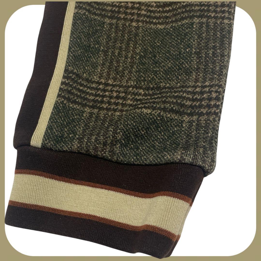 【美品】DOLCE&GABBANA ロゴ パンツ 140 チェック柄　茶色