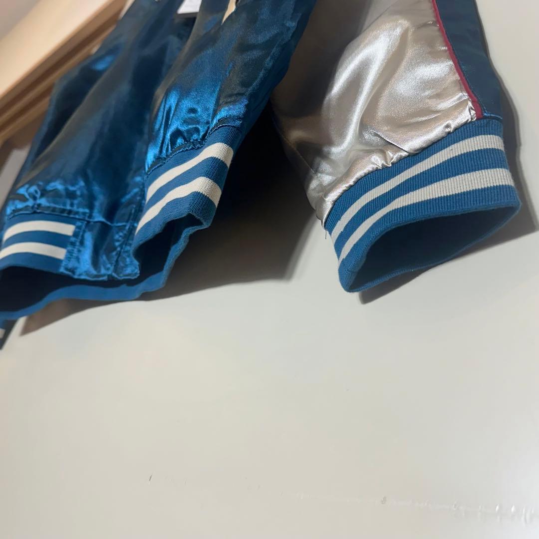 【新品未使用】刺繍スカジャン 虎×富士 ブルー L〜XL 和柄 ブルゾン